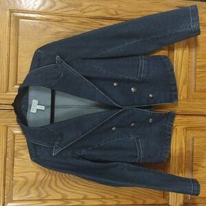 Sofia By Sofia Vergara Women's Fitted Denim Blazer Jacket Size Small Dark Wash